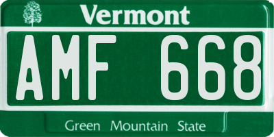VT license plate AMF668