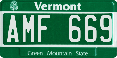 VT license plate AMF669