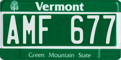 VT license plate AMF677