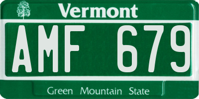 VT license plate AMF679