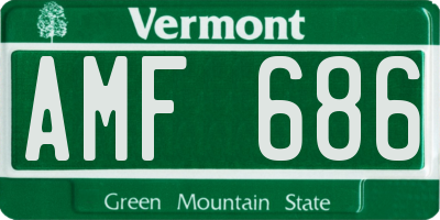 VT license plate AMF686