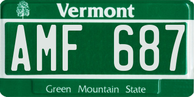 VT license plate AMF687