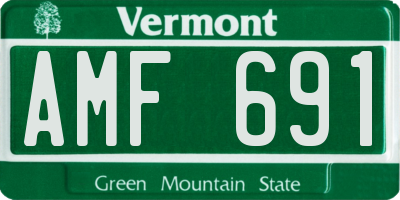 VT license plate AMF691