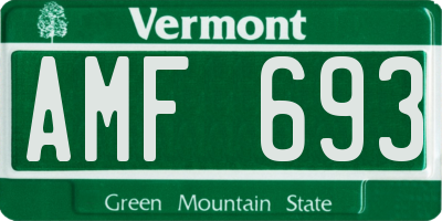 VT license plate AMF693