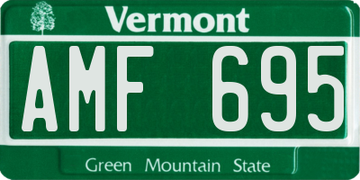 VT license plate AMF695