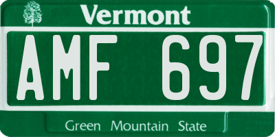VT license plate AMF697
