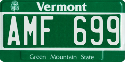 VT license plate AMF699