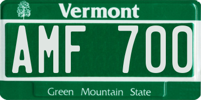 VT license plate AMF700