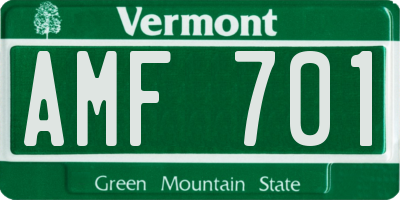 VT license plate AMF701
