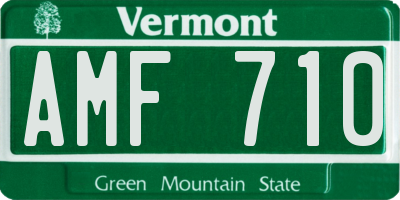 VT license plate AMF710