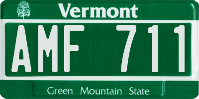 VT license plate AMF711