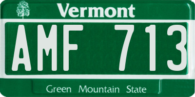VT license plate AMF713