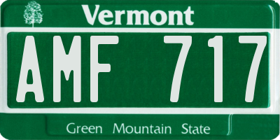 VT license plate AMF717