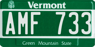 VT license plate AMF733