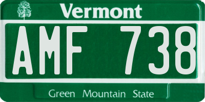 VT license plate AMF738