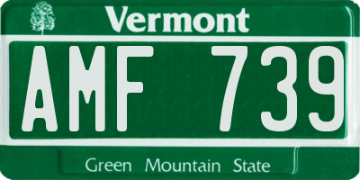 VT license plate AMF739