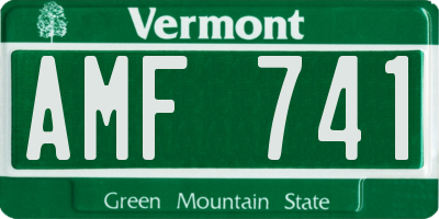 VT license plate AMF741