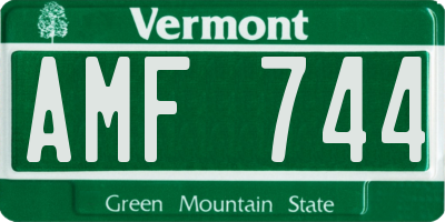 VT license plate AMF744