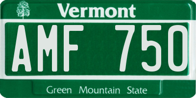 VT license plate AMF750