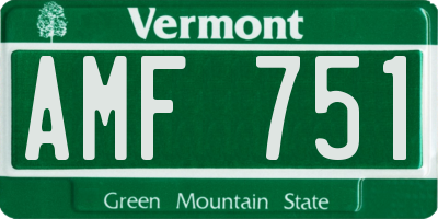 VT license plate AMF751