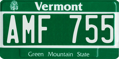 VT license plate AMF755
