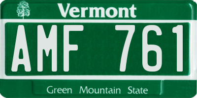 VT license plate AMF761
