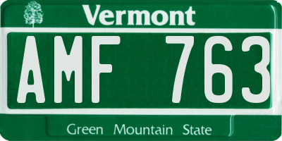 VT license plate AMF763