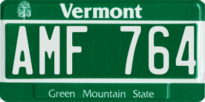 VT license plate AMF764