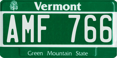 VT license plate AMF766