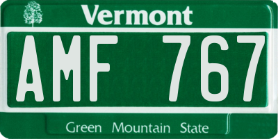VT license plate AMF767