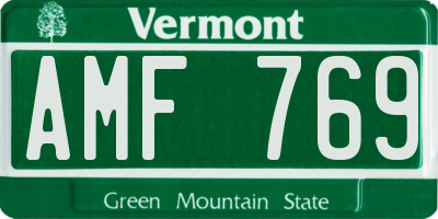 VT license plate AMF769
