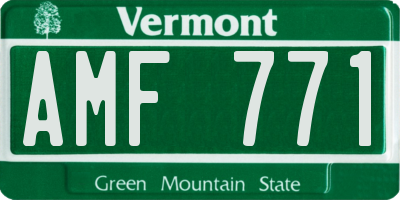 VT license plate AMF771