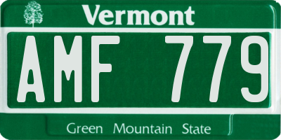 VT license plate AMF779