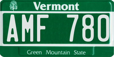 VT license plate AMF780