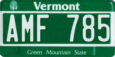 VT license plate AMF785
