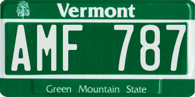 VT license plate AMF787