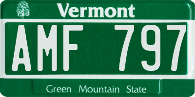 VT license plate AMF797