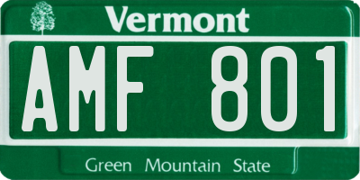 VT license plate AMF801