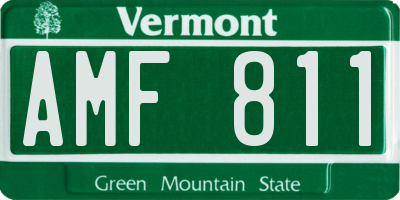 VT license plate AMF811