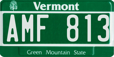 VT license plate AMF813