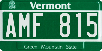 VT license plate AMF815
