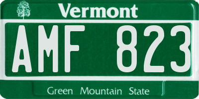 VT license plate AMF823