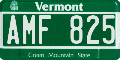 VT license plate AMF825