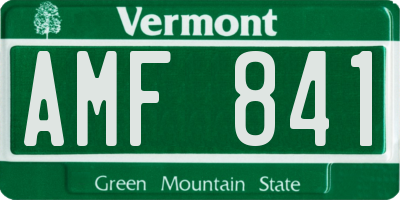 VT license plate AMF841