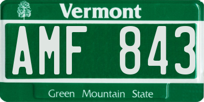 VT license plate AMF843