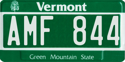 VT license plate AMF844