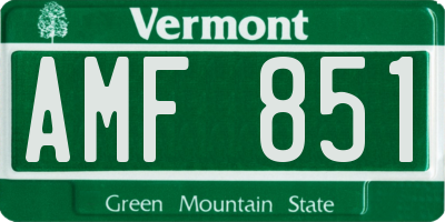 VT license plate AMF851