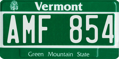 VT license plate AMF854
