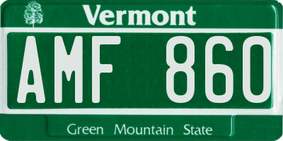 VT license plate AMF860