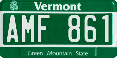 VT license plate AMF861